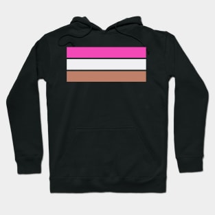 Three Classic Stripes - Pink and Coffee with Cream Hoodie